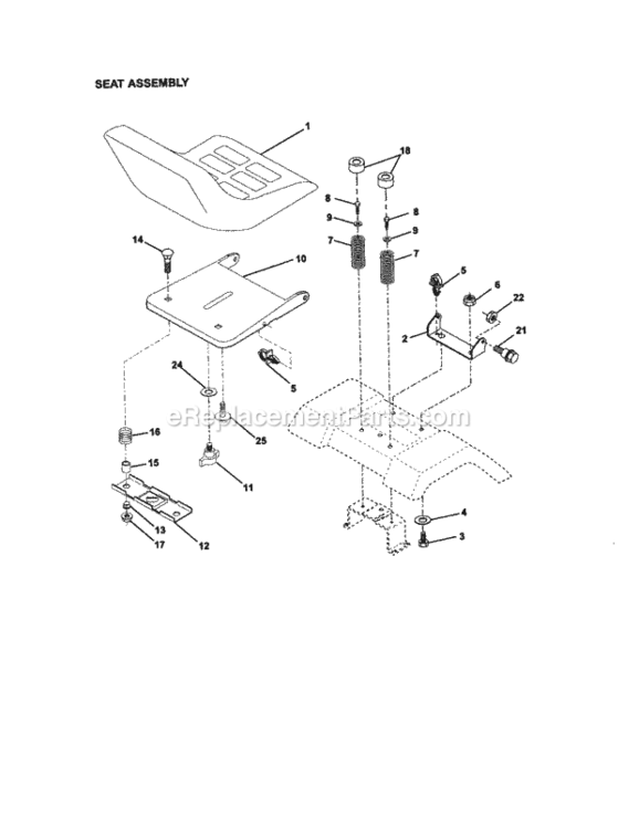 Page F Diagram and Parts List for 917272261  Craftsman Lawn Tractor