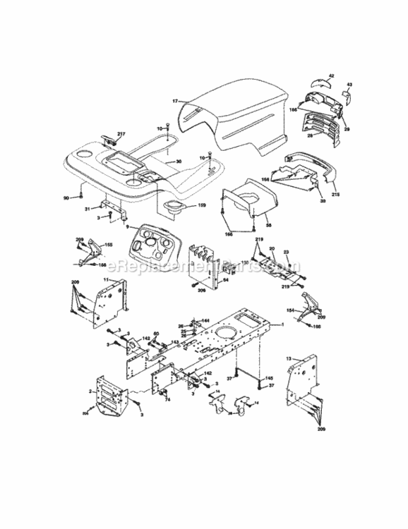 Page B Diagram and Parts List for 917272281  Craftsman Lawn Tractor