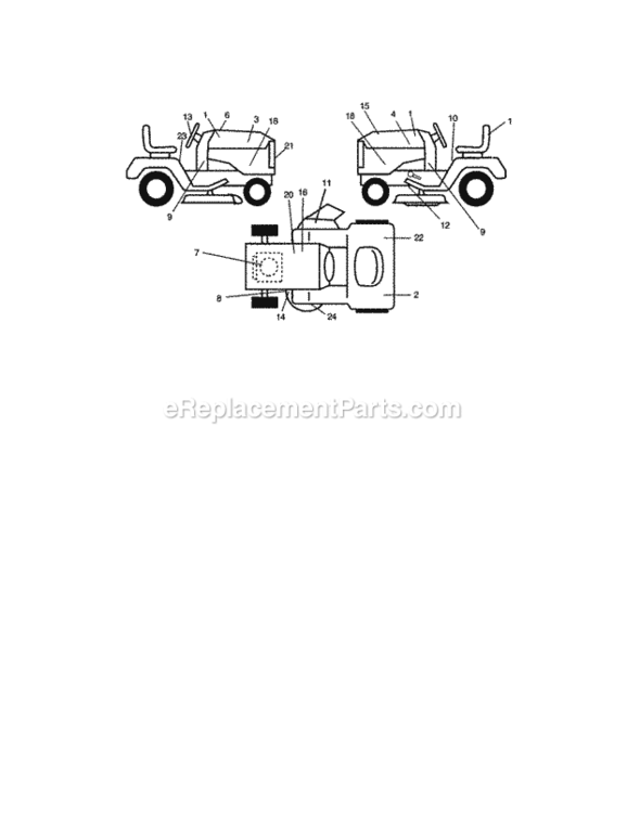 Page G Diagram and Parts List for 917272281  Craftsman Lawn Tractor