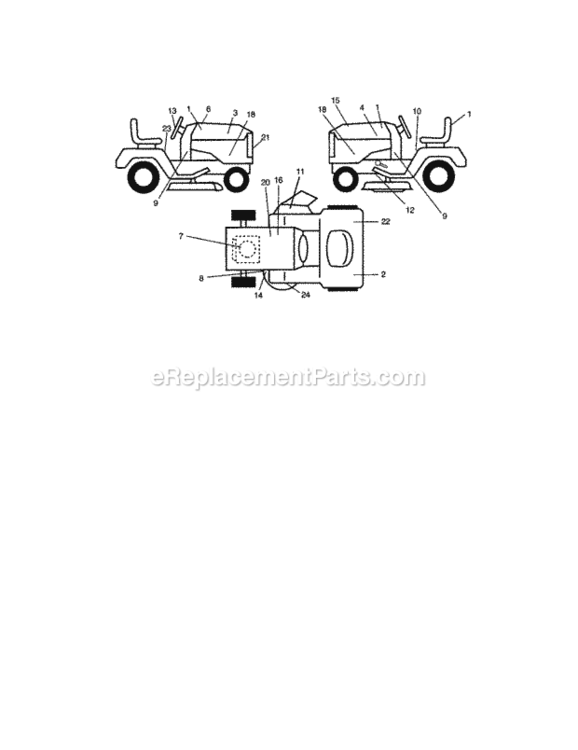 Page H Diagram and Parts List for 917272282  Craftsman Lawn Tractor