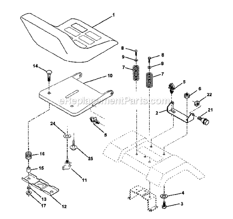 Seat_Assembly Diagram and Parts List for 917272442  Craftsman Lawn Mower