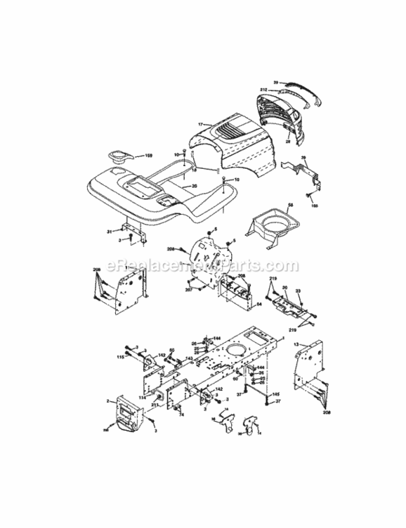 Page B Diagram and Parts List for 917272450  Craftsman Lawn Tractor