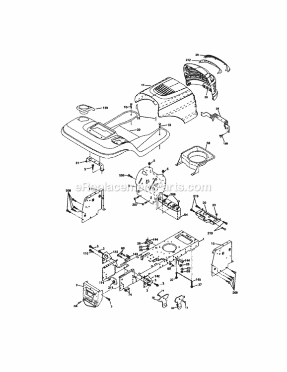 Page B Diagram and Parts List for 917272451  Craftsman Lawn Tractor