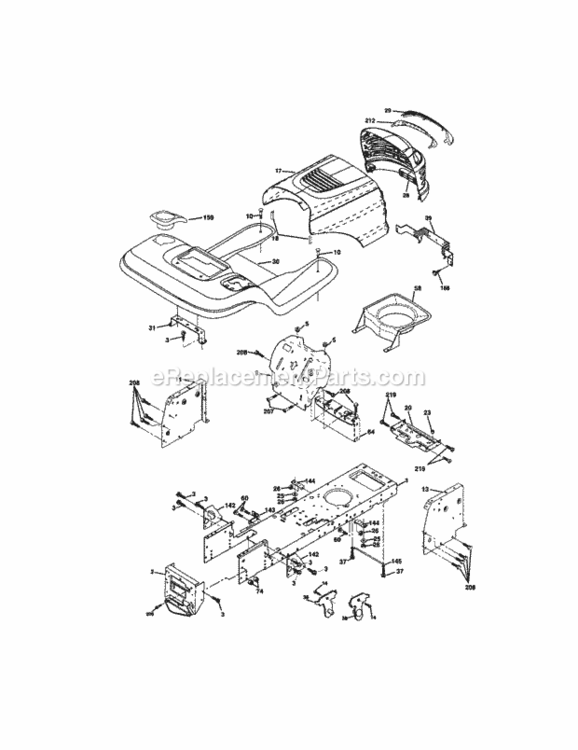 Page B Diagram and Parts List for 917272452  Craftsman Lawn Tractor