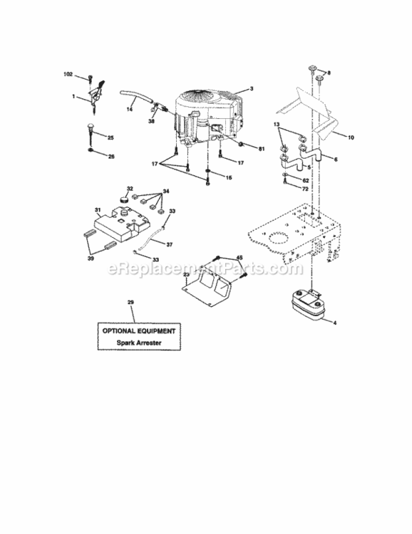 Page E Diagram and Parts List for 917272452  Craftsman Lawn Tractor