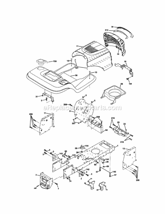 Page B Diagram and Parts List for 917272464  Craftsman Lawn Tractor
