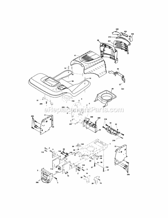 Page B Diagram and Parts List for 917272850  Craftsman Lawn Tractor