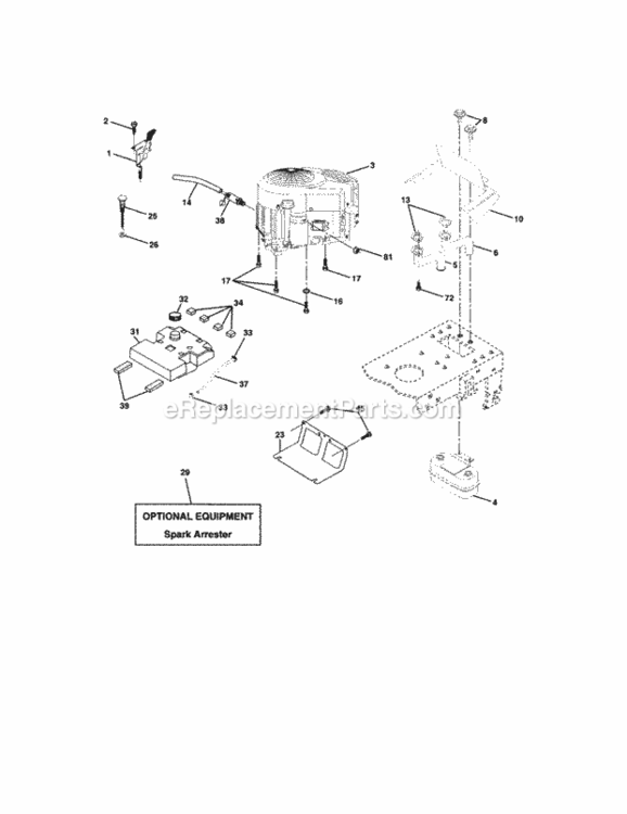 Page E Diagram and Parts List for 917272850  Craftsman Lawn Tractor