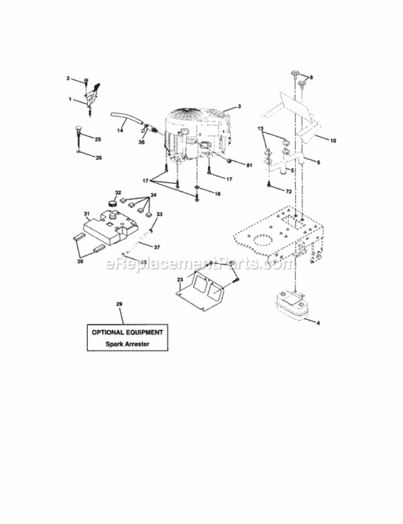 Page E Diagram and Parts List for 917272851  Craftsman Lawn Tractor