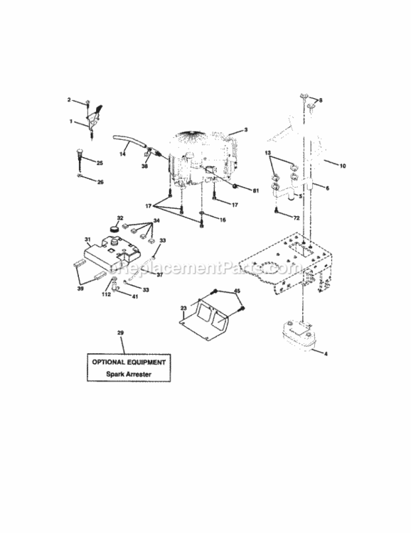 Page E Diagram and Parts List for 917272860  Craftsman Lawn Tractor