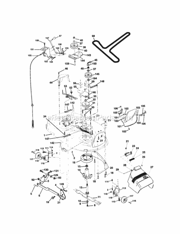 Page J Diagram and Parts List for 917272912  Craftsman Lawn Tractor