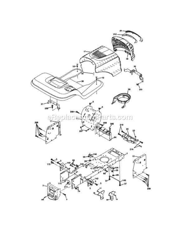 Page B Diagram and Parts List for 917272912  Craftsman Lawn Tractor