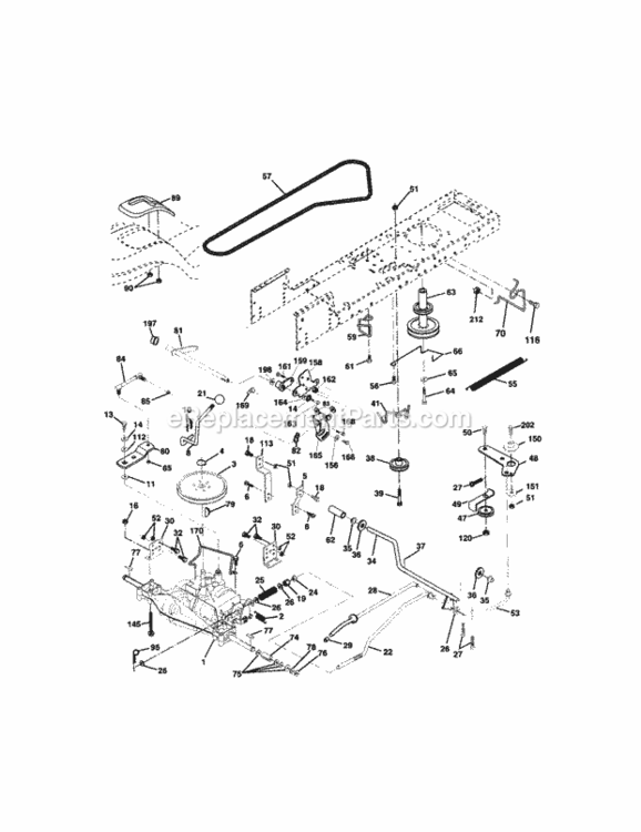 Page C Diagram and Parts List for 917272912  Craftsman Lawn Tractor