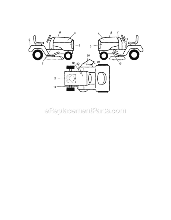 Page H Diagram and Parts List for 917272912  Craftsman Lawn Tractor