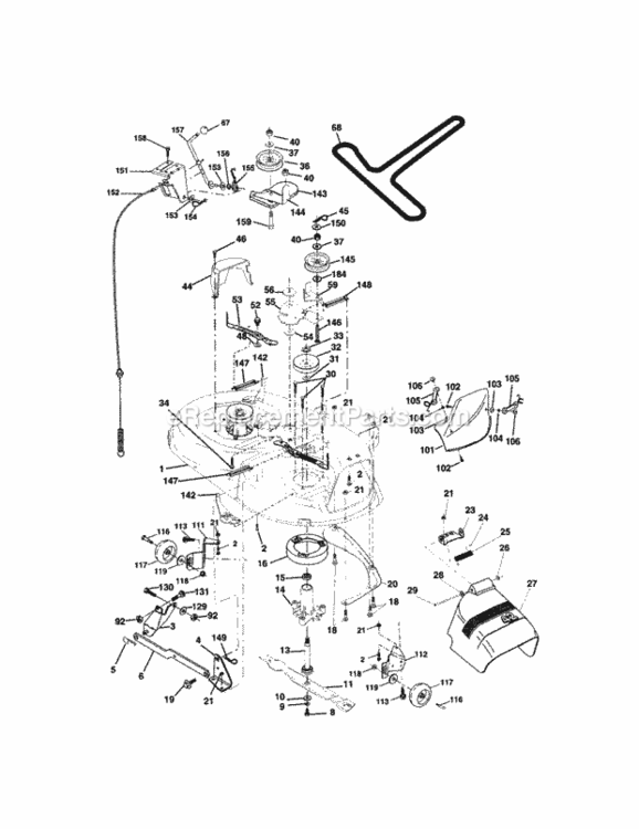 Page J Diagram and Parts List for 917272930  Craftsman Lawn Tractor