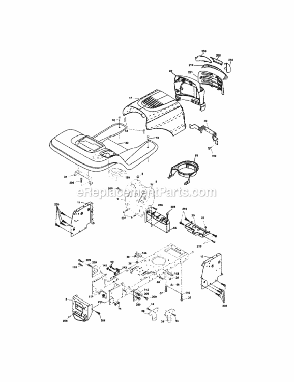 Page B Diagram and Parts List for 917272930  Craftsman Lawn Tractor