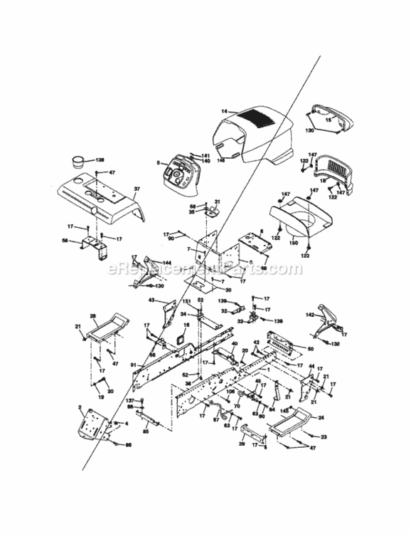 Page B Diagram and Parts List for 917272950  Craftsman Lawn Tractor
