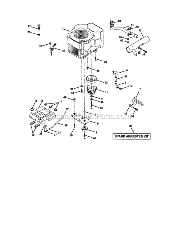Page E Diagram and Parts List for 917272950  Craftsman Lawn Tractor
