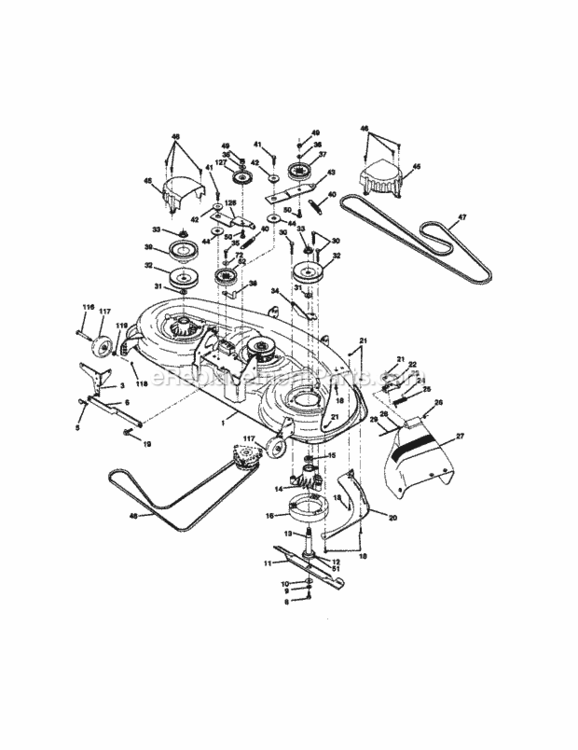 Page J Diagram and Parts List for 917272951  Craftsman Lawn Tractor