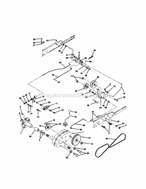 Page C Diagram and Parts List for 917272951  Craftsman Lawn Tractor