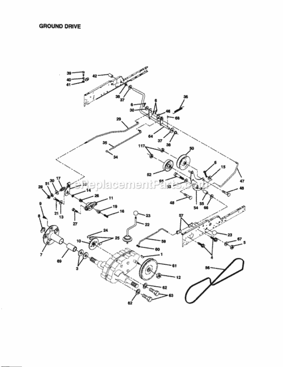 Page C Diagram and Parts List for 917272952  Craftsman Lawn Tractor
