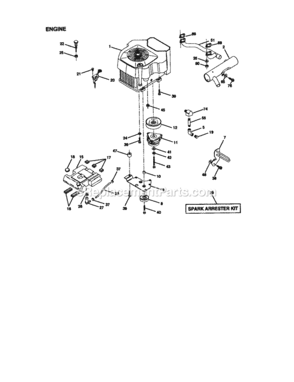 Page E Diagram and Parts List for 917272953  Craftsman Lawn Tractor