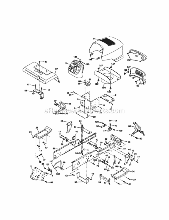 Page B Diagram and Parts List for 917272961  Craftsman Lawn Tractor