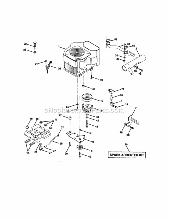Page E Diagram and Parts List for 917272961  Craftsman Lawn Tractor