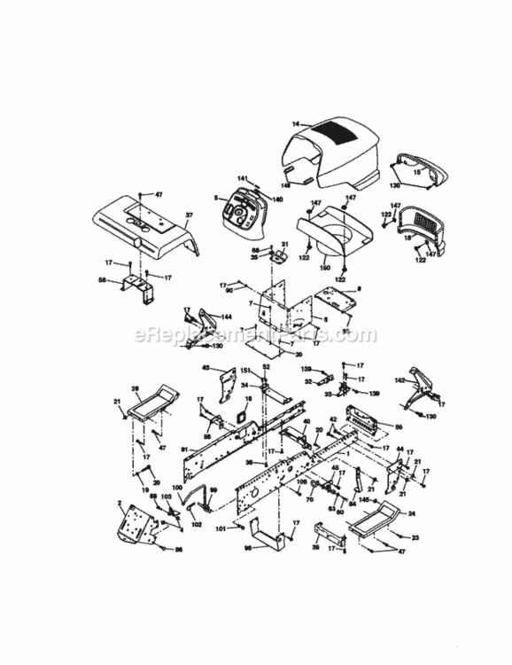 Page B Diagram and Parts List for 917272962  Craftsman Lawn Tractor