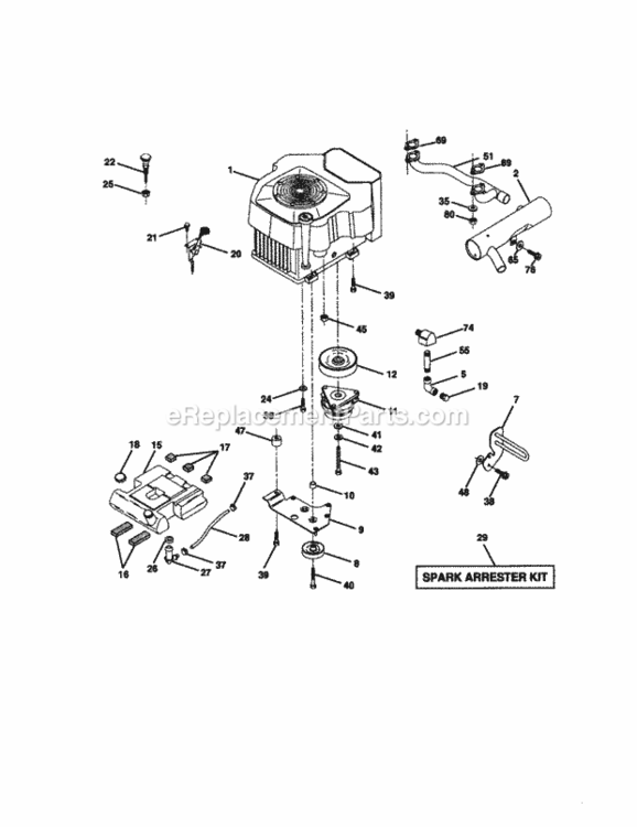 Page E Diagram and Parts List for 917272962  Craftsman Lawn Tractor