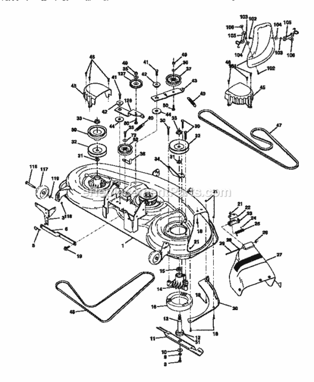 Page J Diagram and Parts List for 917273010  Craftsman Lawn Tractor