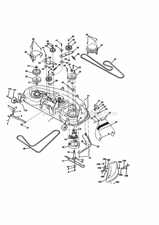Page J Diagram and Parts List for 917273011  Craftsman Lawn Tractor