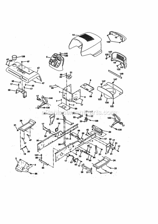 Page B Diagram and Parts List for 917273011  Craftsman Lawn Tractor