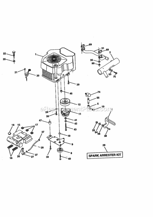 Page E Diagram and Parts List for 917273011  Craftsman Lawn Tractor