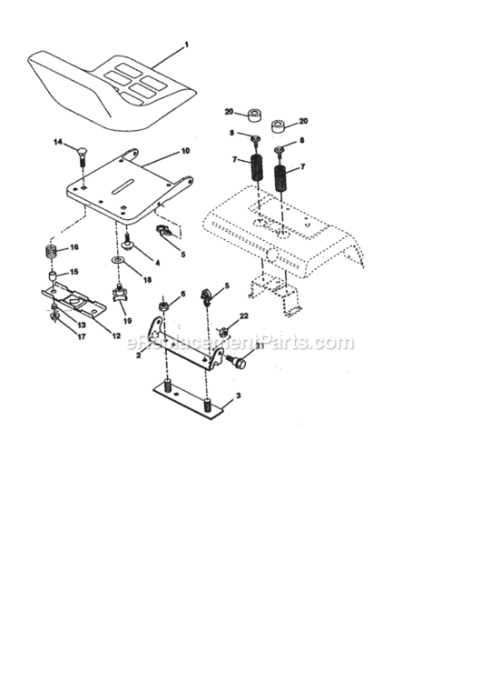 Page F Diagram and Parts List for 917273011  Craftsman Lawn Tractor