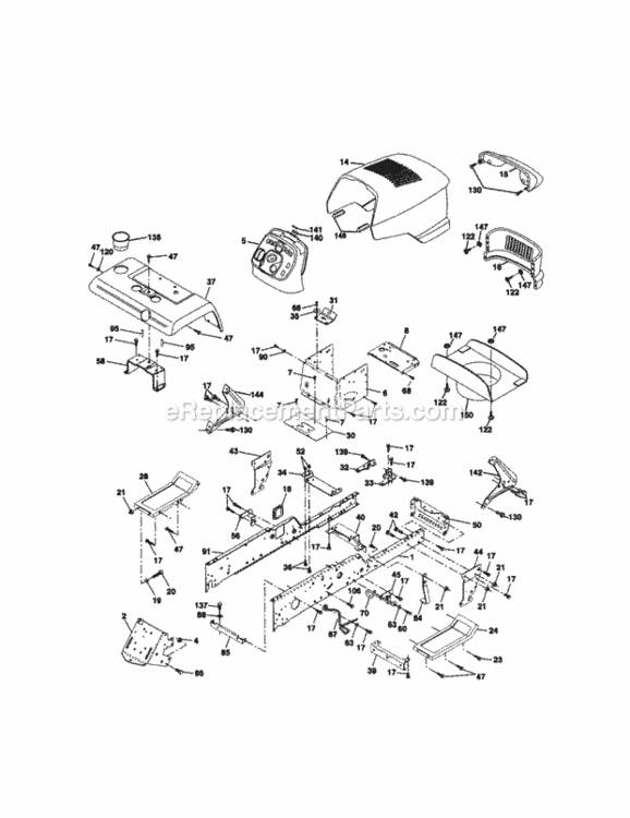 Page B Diagram and Parts List for 917273013  Craftsman Lawn Tractor