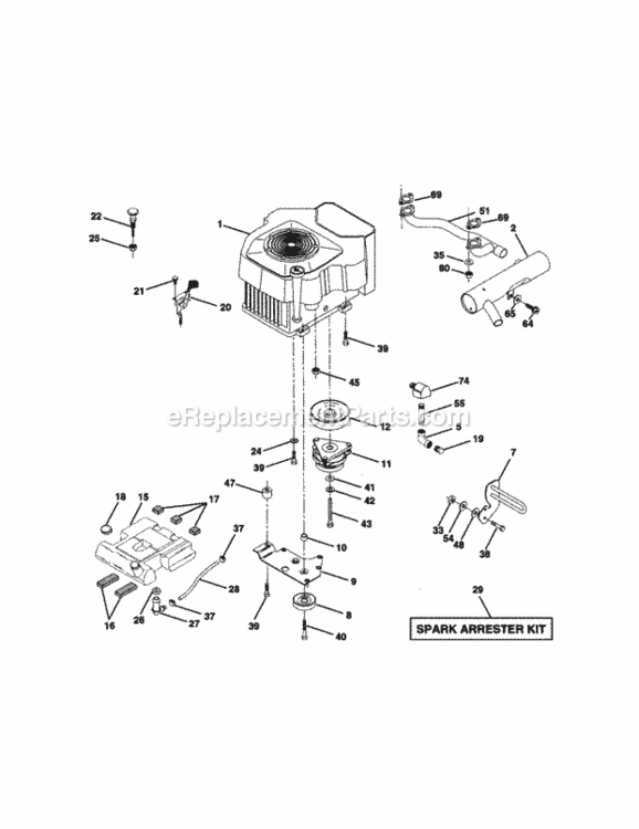 Page E Diagram and Parts List for 917273013  Craftsman Lawn Tractor