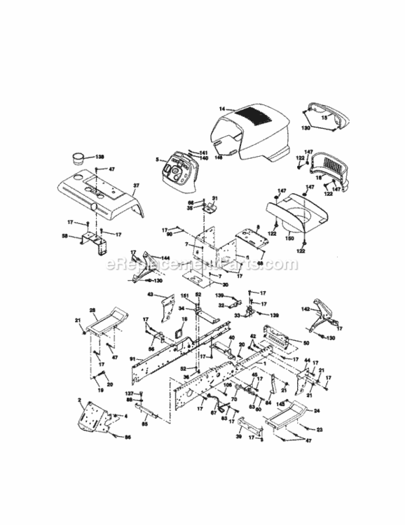 Page B Diagram and Parts List for 917273014  Craftsman Lawn Tractor