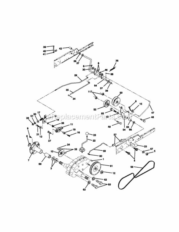 Page C Diagram and Parts List for 917273014  Craftsman Lawn Tractor