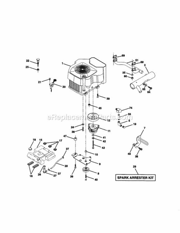 Page E Diagram and Parts List for 917273014  Craftsman Lawn Tractor