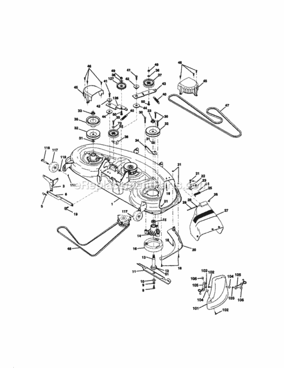 Page I Diagram and Parts List for 917273014  Craftsman Lawn Tractor