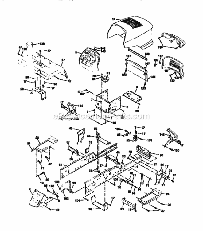 Page B Diagram and Parts List for 917273020  Craftsman Lawn Tractor