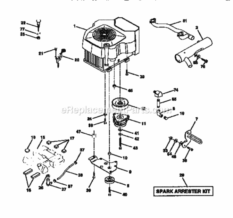 Page E Diagram and Parts List for 917273020  Craftsman Lawn Tractor
