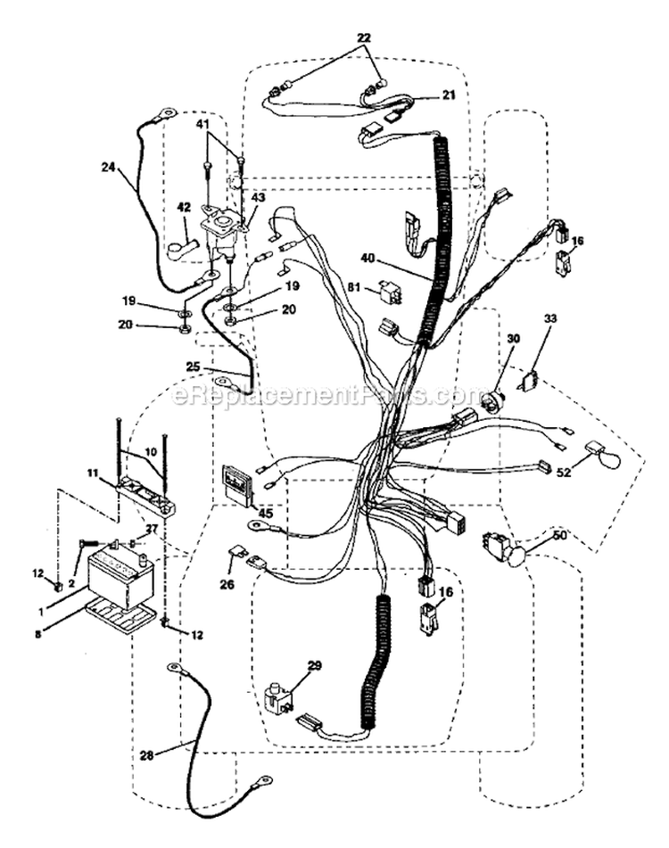 Electrical Diagram and Parts List for 917273021  Craftsman Lawn Tractor