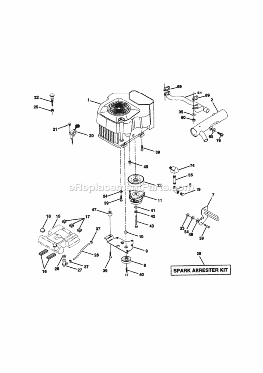 Page E Diagram and Parts List for 917273022  Craftsman Lawn Tractor