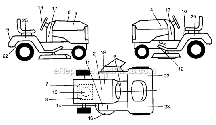 Decals Diagram and Parts List for 917273023  Craftsman Lawn Tractor