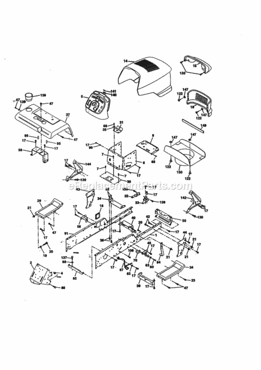 Page B Diagram and Parts List for 917273030  Craftsman Lawn Tractor