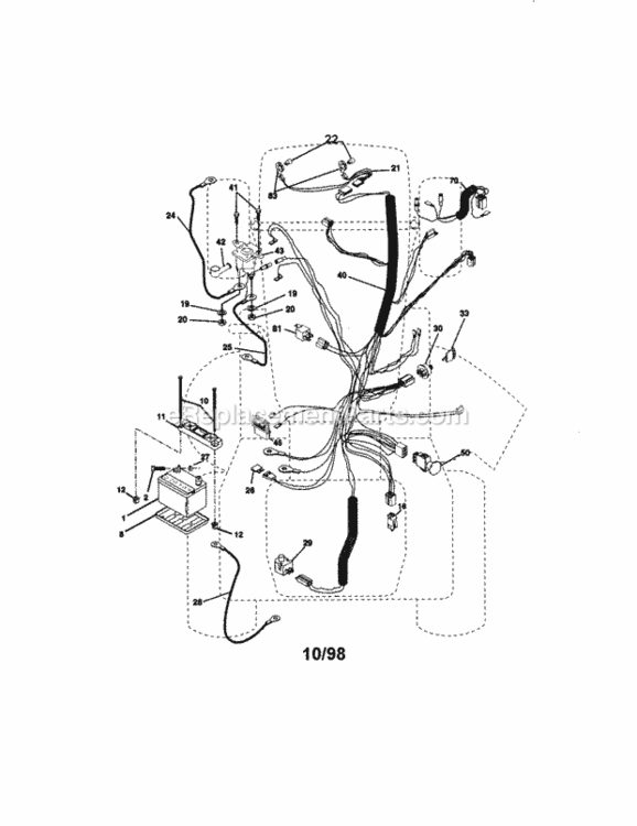 Page A Diagram and Parts List for 917273040  Craftsman Lawn Tractor
