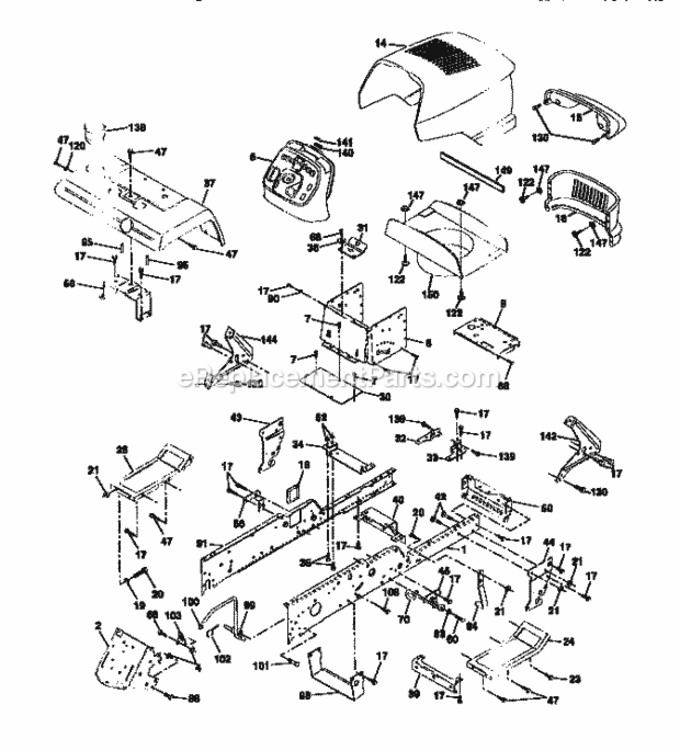 Page B Diagram and Parts List for 917273040  Craftsman Lawn Tractor