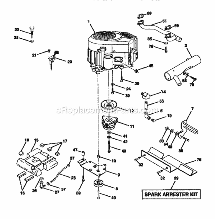Page E Diagram and Parts List for 917273040  Craftsman Lawn Tractor